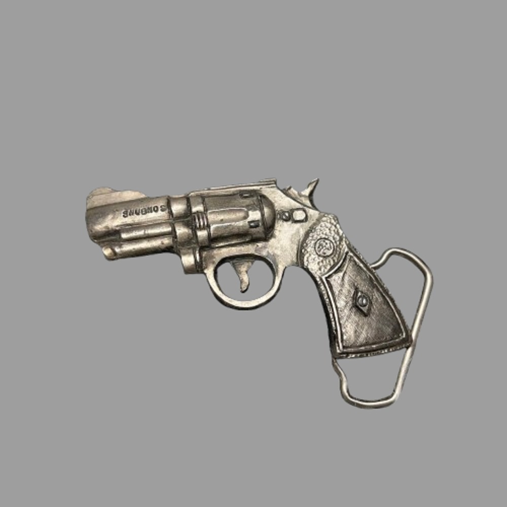 Vintage 1259 Pistol Gun Belt Buckle Revolver Enameled Classic Look